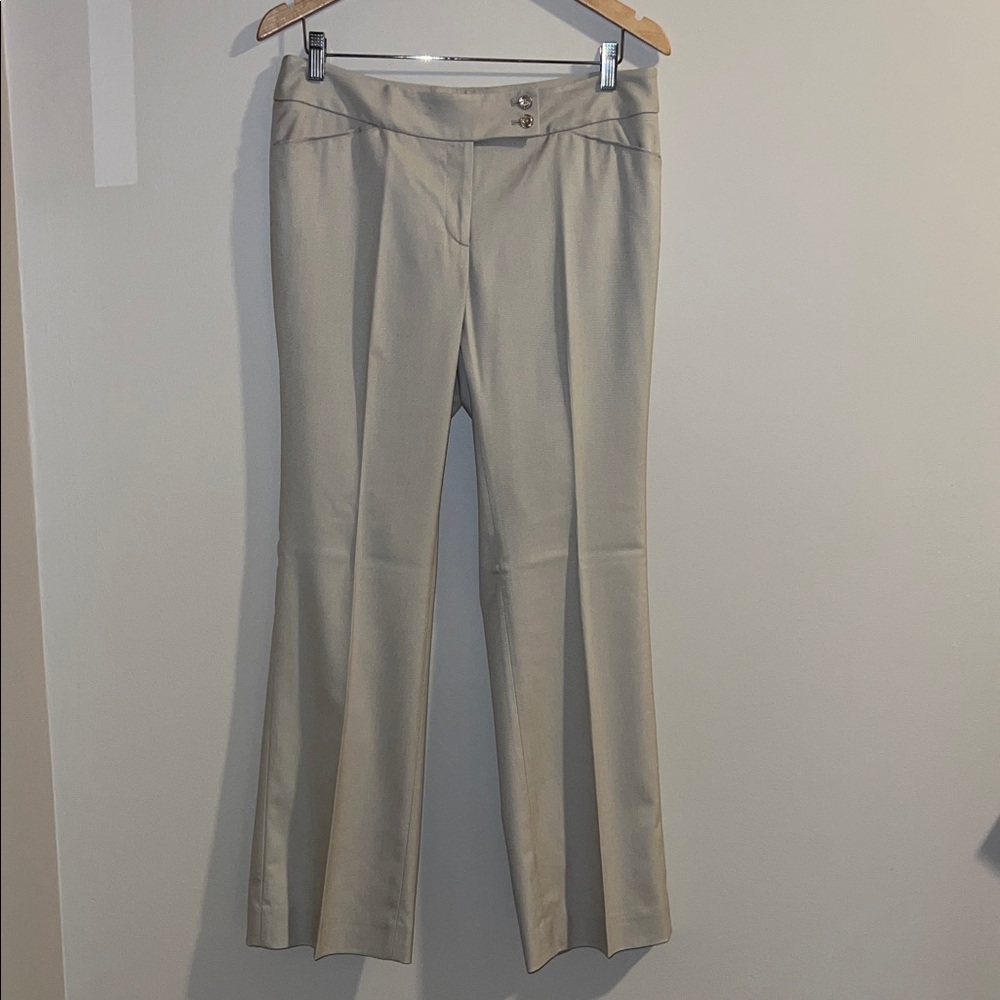 White House Black Market Cream Boot Cut Pants